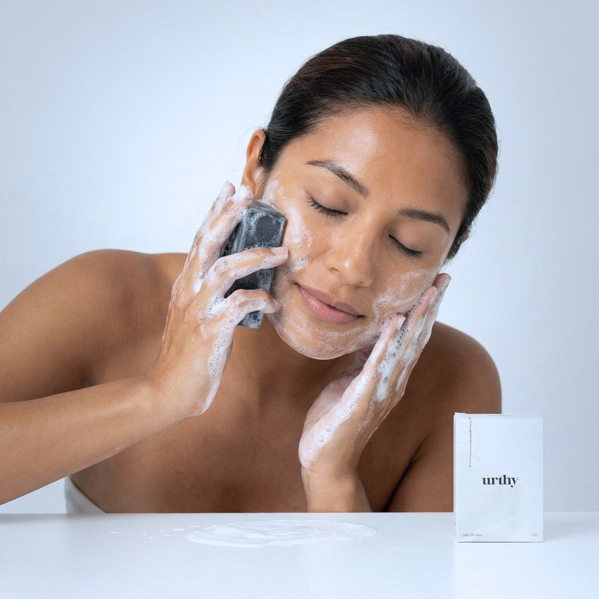 Charcoal Tea Tree Face & Body Bar Soap by Urthy (view 3)